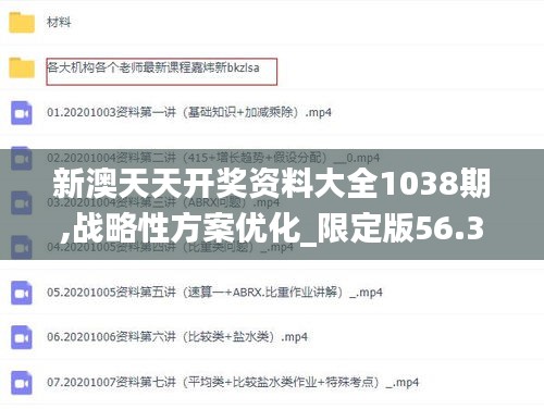 新澳天天开奖资料大全1038期,战略性方案优化_限定版56.331