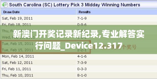 新澳门开奖记录新纪录,专业解答实行问题_Device12.317