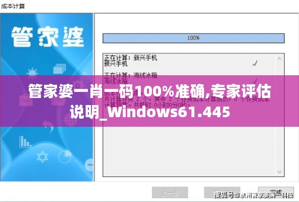 管家婆一肖一码100%准确,专家评估说明_Windows61.445