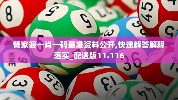 管家婆一肖一码最准资料公开,快速解答解释落实_配送版11.116