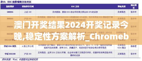 澳门开奖结果2024开奖记录今晚,稳定性方案解析_Chromebook13.112