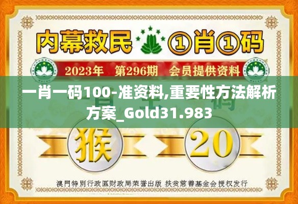 一肖一码100-准资料,重要性方法解析方案_Gold31.983