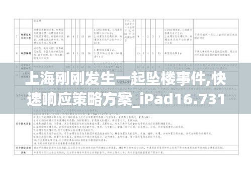 上海刚刚发生一起坠楼事件,快速响应策略方案_iPad16.731