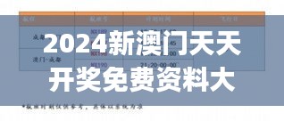 2024新澳门天天开奖免费资料大全最新,前沿说明评估_战略版61.207-3