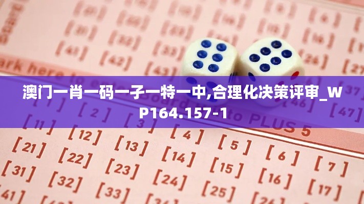 澳门一肖一码一孑一特一中,合理化决策评审_WP164.157-1