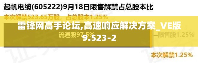 雷锋网高手论坛,高速响应解决方案_VE版9.523-2