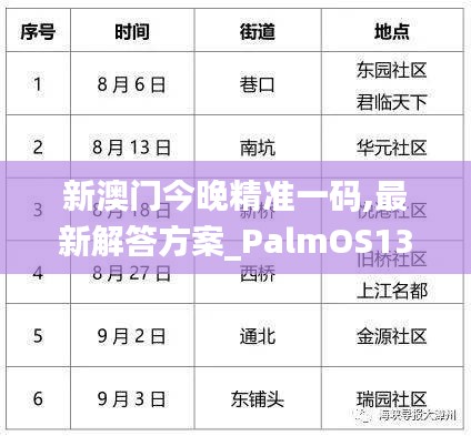 新澳门今晚精准一码,最新解答方案_PalmOS13.743-7