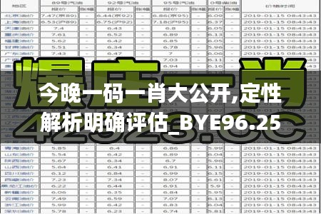 今晚一码一肖大公开,定性解析明确评估_BYE96.257娱乐版