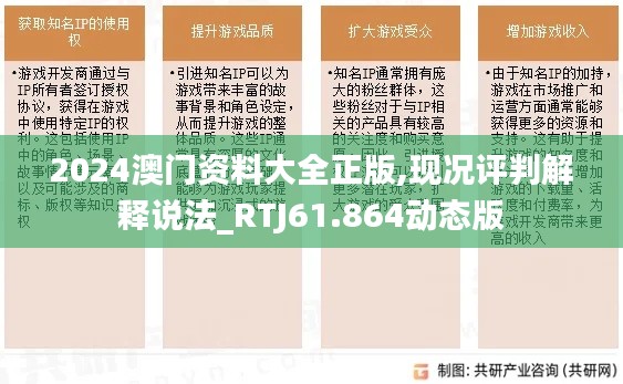 2024澳门资料大全正版,现况评判解释说法_RTJ61.864动态版