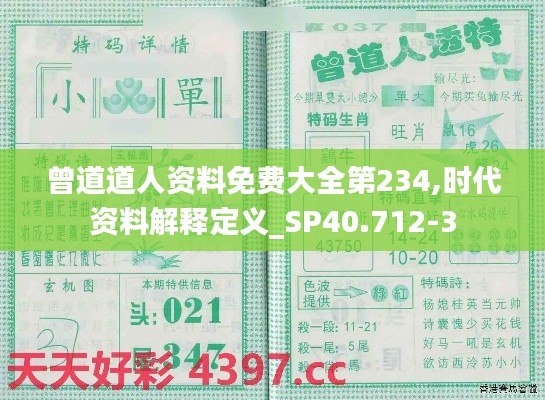 曾道道人资料免费大全第234,时代资料解释定义_SP40.712-3