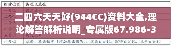 二四六天天好(944CC)资料大全,理论解答解析说明_专属版67.986-3