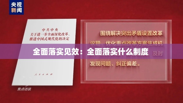 全面落实见效：全面落实什么制度 