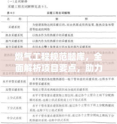 燃气工程规范题库，全面解析项目要点，助力高效备考！