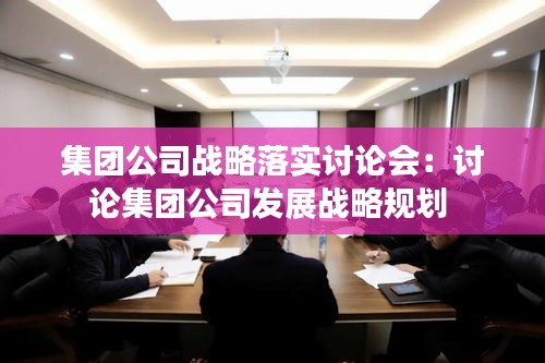 集团公司战略落实讨论会：讨论集团公司发展战略规划 