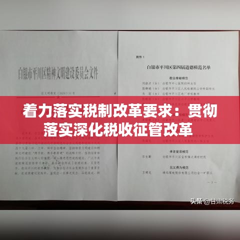 着力落实税制改革要求：贯彻落实深化税收征管改革 