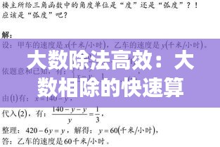 大数除法高效：大数相除的快速算法 