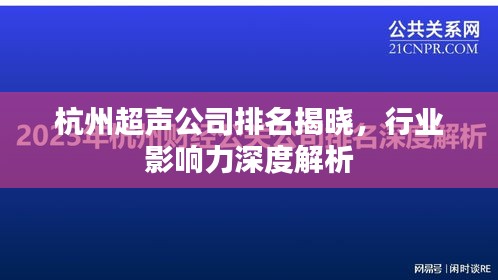 杭州超声公司排名揭晓，行业影响力深度解析