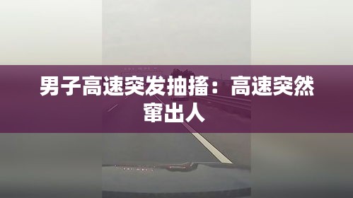 男子高速突发抽搐：高速突然窜出人 