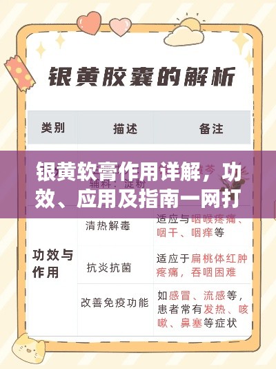 银黄软膏作用详解，功效、应用及指南一网打尽！