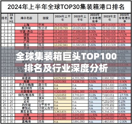 全球集装箱巨头TOP100排名及行业深度分析