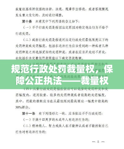 规范行政处罚裁量权，保障公正执法——裁量权行使指南