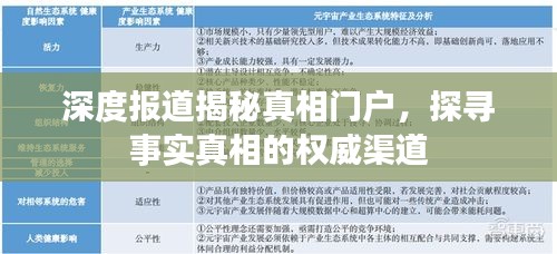 深度报道揭秘真相门户，探寻事实真相的权威渠道