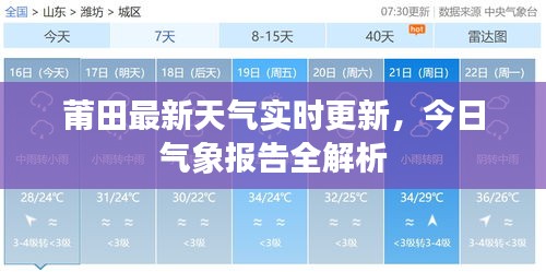 莆田最新天气实时更新，今日气象报告全解析