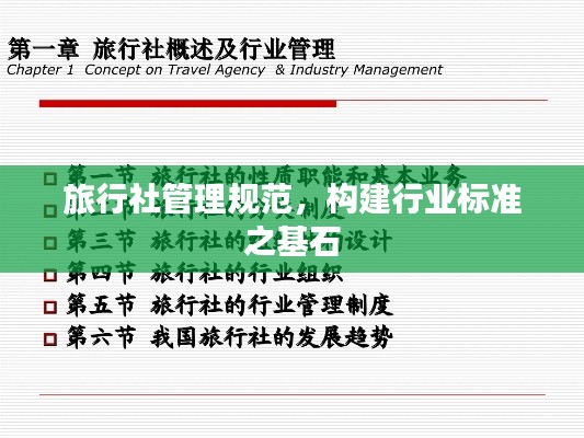 旅行社管理规范，构建行业标准之基石