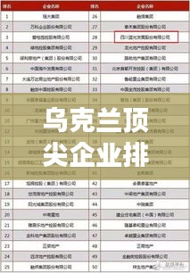 乌克兰顶尖企业排行榜揭晓，揭秘最强大公司名单！