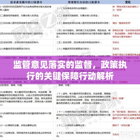 监管意见落实的监督，政策执行的关键保障行动解析