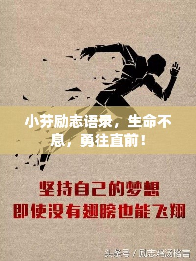小芬励志语录，生命不息，勇往直前！