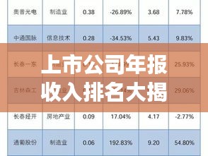 上市公司年报收入排名大揭秘，财富增长巨头独家榜单！