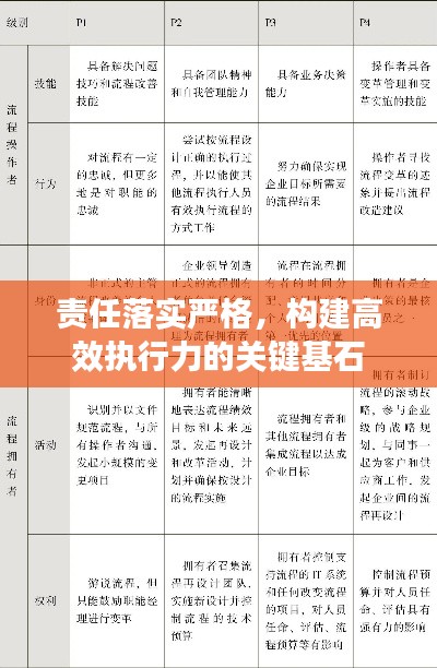 责任落实严格，构建高效执行力的关键基石
