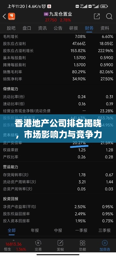 香港地产公司排名揭晓，市场影响力与竞争力解析
