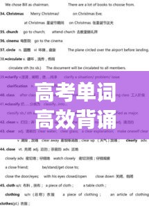 高考单词高效背诵秘籍，轻松提升记忆效率！