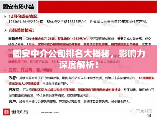 固安中介公司排名大揭秘，影响力深度解析！