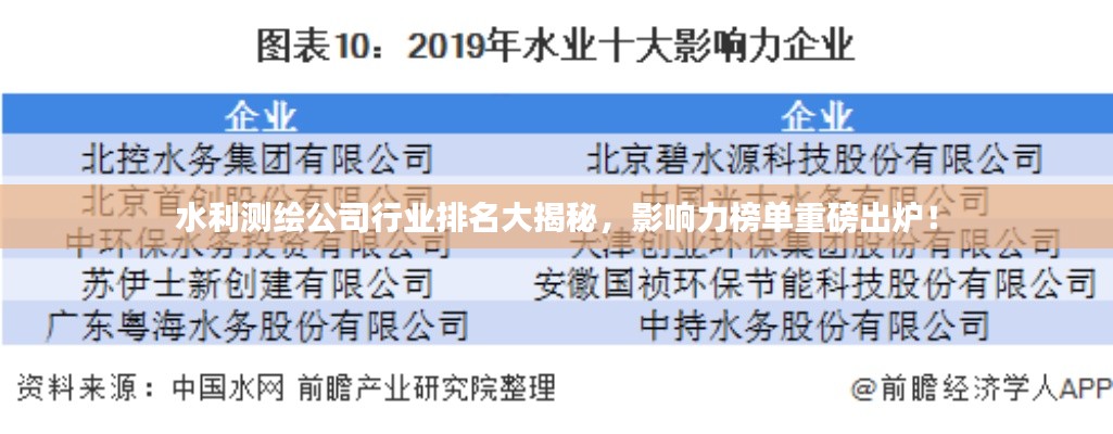 水利测绘公司行业排名大揭秘，影响力榜单重磅出炉！