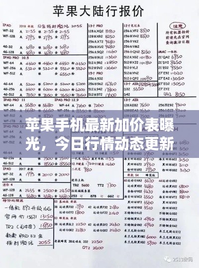 苹果手机最新加价表曝光，今日行情动态更新