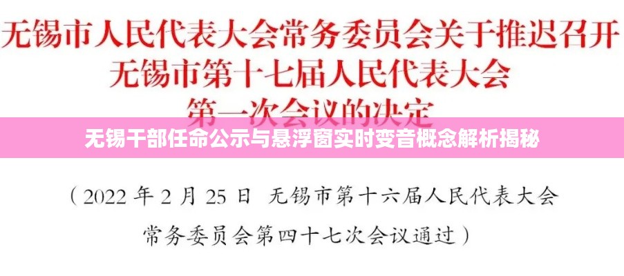 无锡干部任命公示与悬浮窗实时变音概念解析揭秘
