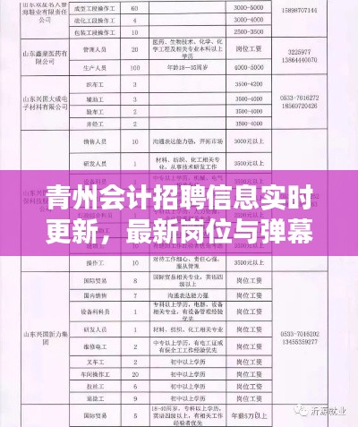 青州会计招聘信息实时更新，最新岗位与弹幕热议一网打尽