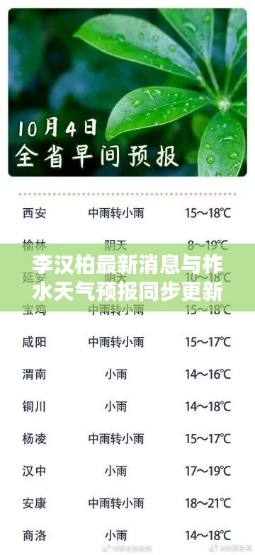 李汉柏最新消息与柞水天气预报同步更新，新闻与天气一网打尽