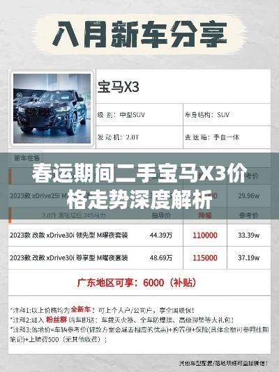 春运期间二手宝马X3价格走势深度解析