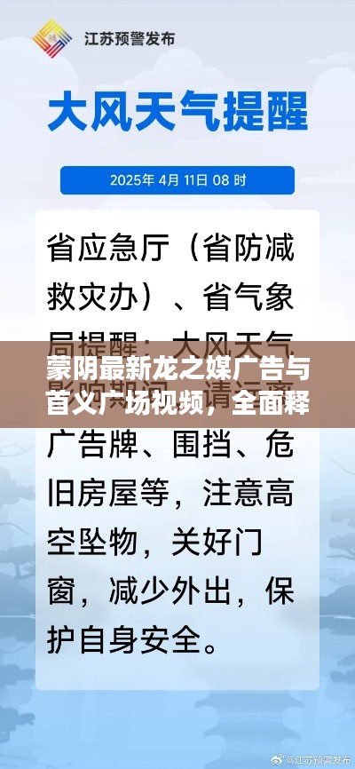 蒙阴最新龙之媒广告与首义广场视频，全面释义、深度解读与风险预警实时播报