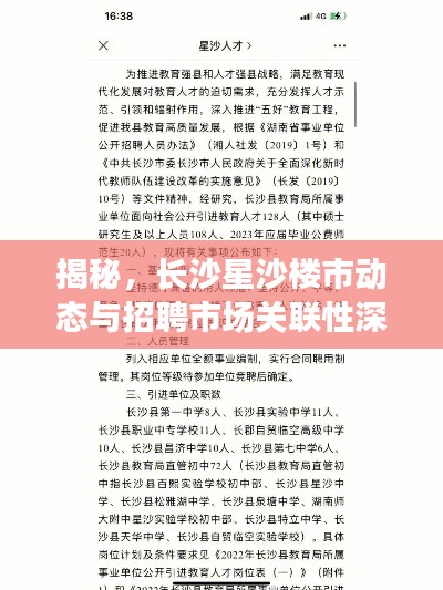 揭秘，长沙星沙楼市动态与招聘市场关联性深度解析
