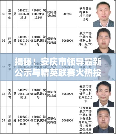 揭秘！安庆市领导最新公示与精英联赛火热投票，实时动态一网打尽！