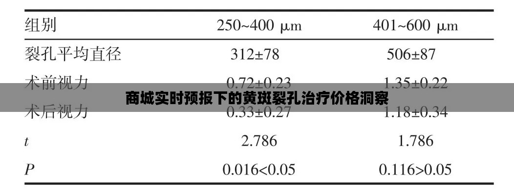 商城实时预报下的黄斑裂孔治疗价格洞察