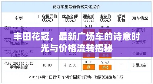 丰田花冠，最新广场车的诗意时光与价格流转揭秘