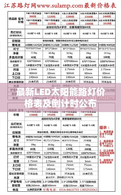 最新LED太阳能路灯价格表及倒计时公布