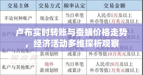 卢布实时转账与蚕蛹价格走势,经济活动多维探析观察