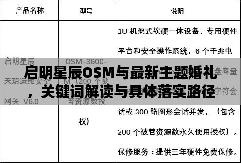 启明星辰OSM与最新主题婚礼,关键词解读与具体落实路径